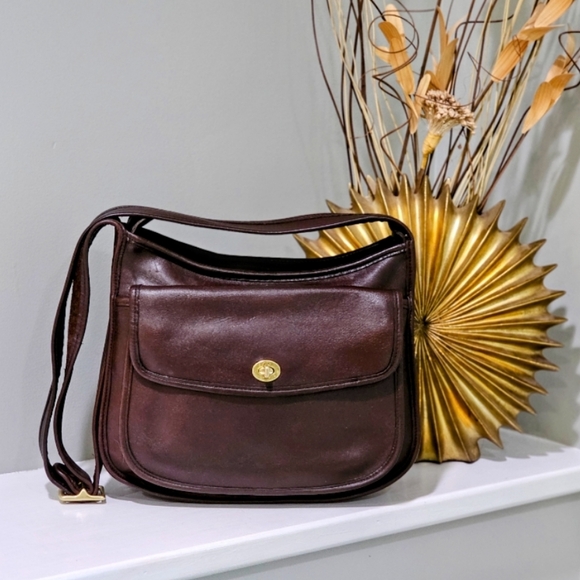 Vintage Coach Taft Crossbody / Shoulder Bag Purse # 9980 (Mahogany) - Picture 9 of 13